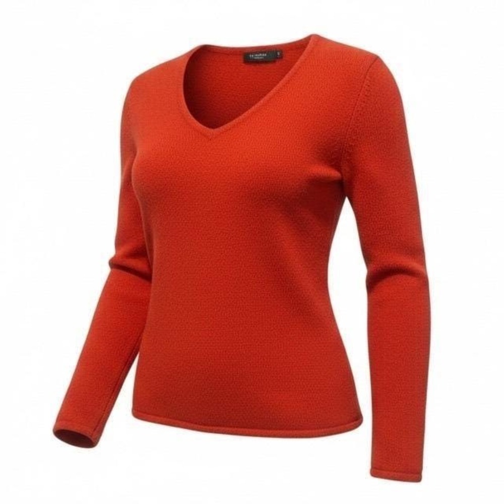 Carole‎ Little Women Red V Neck Long Sleeve Sweater Size L